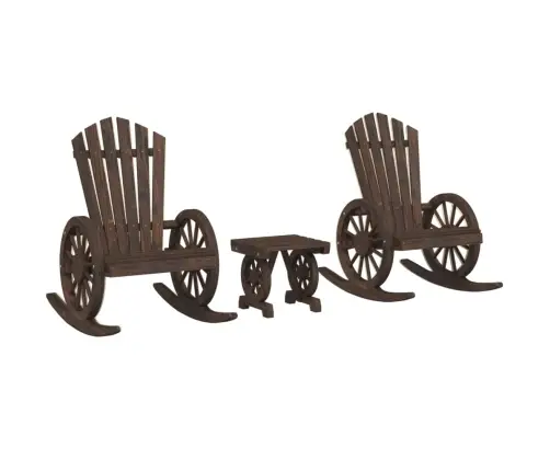 Sodo Poilsio Baldų Komplektas, 3 Dalių, Eglės Medienos Masyvas