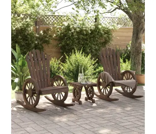 Sodo Poilsio Baldų Komplektas, 3 Dalių, Eglės Medienos Masyvas