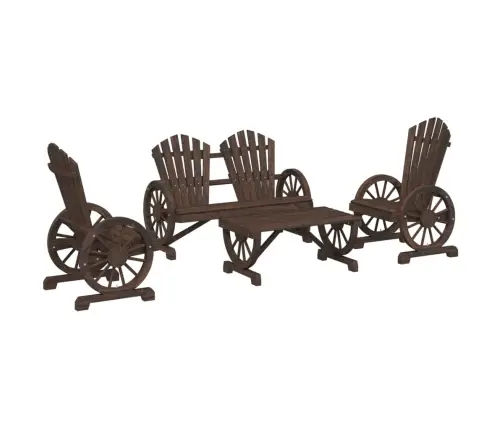 4-Daļīgs Dārza Atpūtas Mēbeļu Komplekts, Egles Masīvkoks Vidaxl