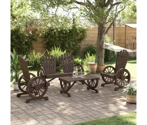 4-Daļīgs Dārza Atpūtas Mēbeļu Komplekts, Egles Masīvkoks Vidaxl