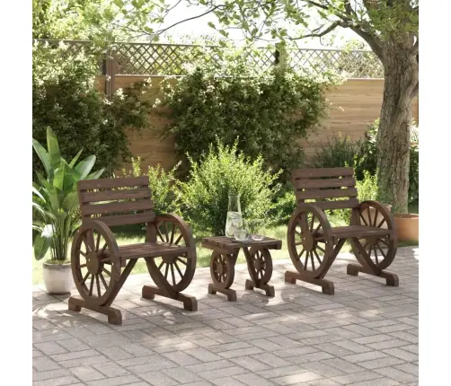 3-Daļīgs Dārza Atpūtas Mēbeļu Komplekts, Egles Masīvkoks Vidaxl