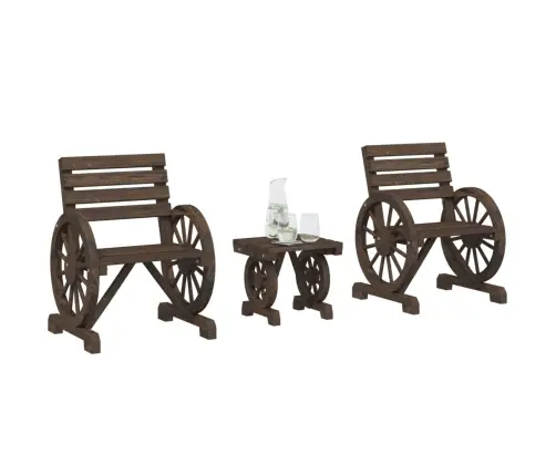 3-Daļīgs Dārza Atpūtas Mēbeļu Komplekts, Egles Masīvkoks Vidaxl