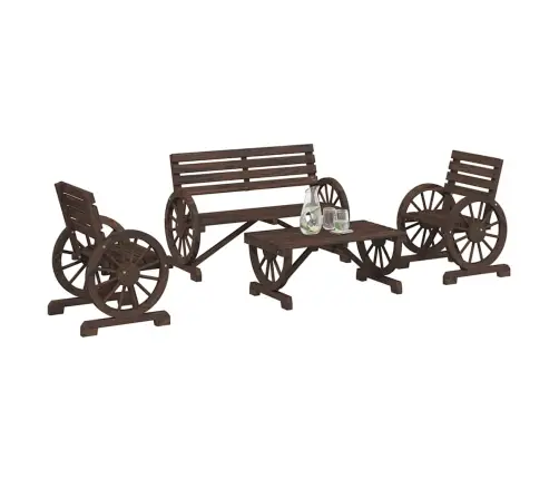 4-Daļīgs Dārza Atpūtas Mēbeļu Komplekts, Egles Masīvkoks Vidaxl