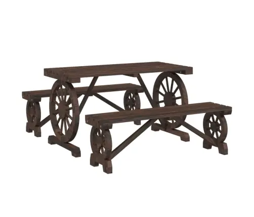 3-Daļīgs Dārza Mēbeļu Komplekts, Egles Masīvkoks Vidaxl