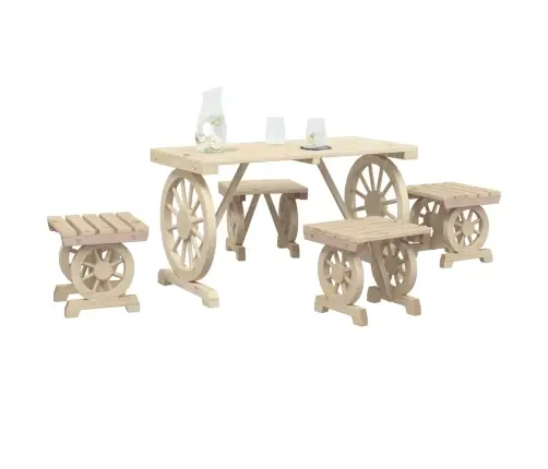 5-Osaline Aiamööbli Komplekt, Tiikpuu