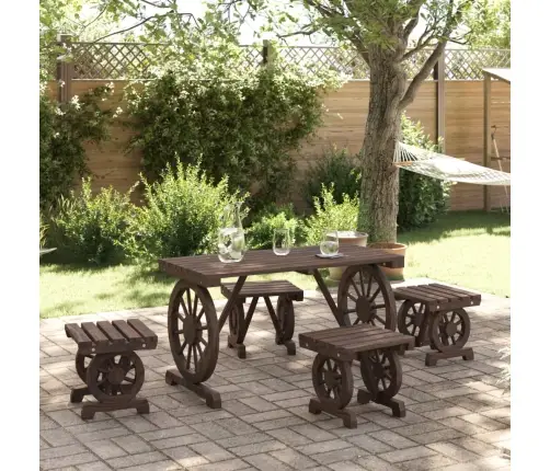 5-Daļīgs Dārza Mēbeļu Komplekts, Egles Masīvkoks Vidaxl