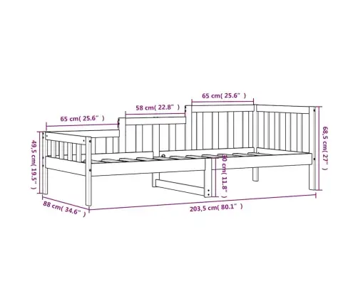 Gulta Bez Matrača, 80X200 Cm, Priedes Masīvkoks Vidaxl