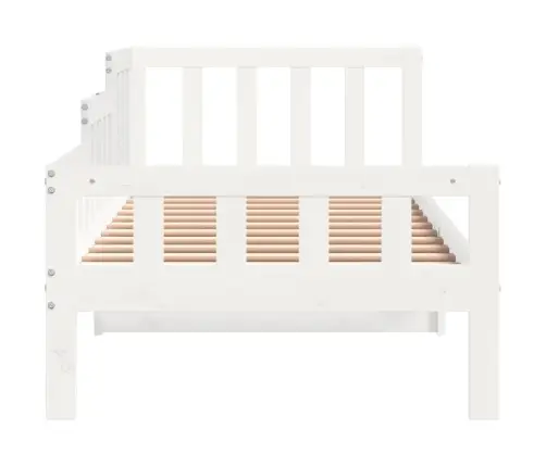 Päevavoodi Ilma Madratsita, Valge, 90 X 200 cm Männipuit