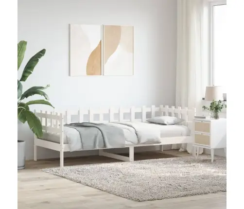 Lova Be Čiužinio, Balta, 90X190cm Pušies Medienos Masyvas