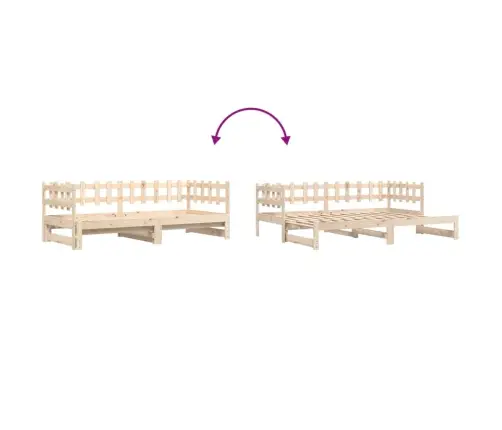 Izvelkama Gulta, 2X(80X200) Cm, Priedes Masīvkoks Vidaxl