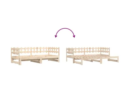 Väljatõmmatav Päevavoodi, 2 X (90X200) cm Männipuit