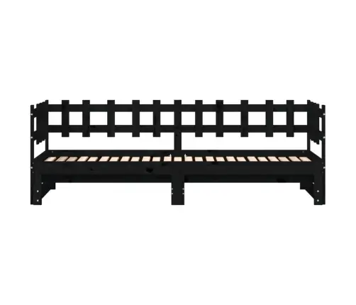 Väljatõmmatav Päevavoodi, Must, 2 X (90X190) cm Männipuit