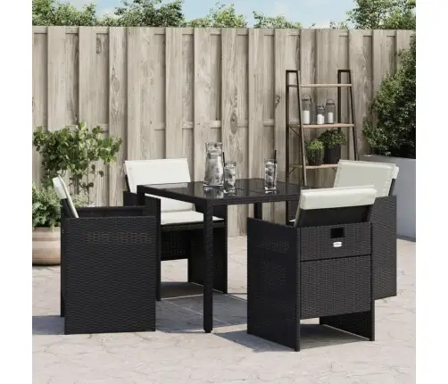 Dārza Krēsli, 4 Gab., Ar Matračiem, Pe Rotangpalma, Melni Vidaxl