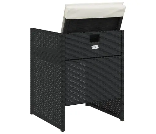 Dārza Krēsli, 4 Gab., Ar Matračiem, Pe Rotangpalma, Melni Vidaxl