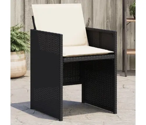Dārza Krēsli, 4 Gab., Ar Matračiem, Pe Rotangpalma, Melni Vidaxl