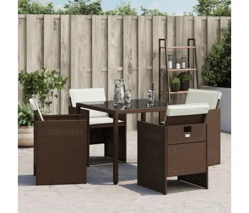 Dārza Krēsli, 4 Gab., Ar Matračiem, Pe Rotangpalma, Brūni Vidaxl