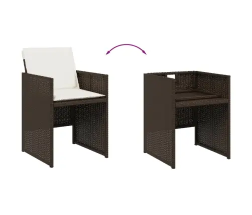 Dārza Krēsli, 4 Gab., Ar Matračiem, Pe Rotangpalma, Brūni Vidaxl