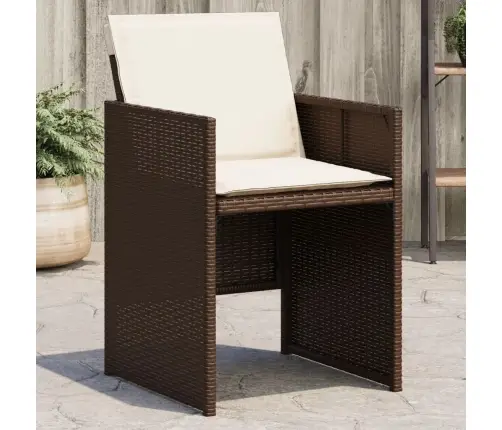 Dārza Krēsli, 4 Gab., Ar Matračiem, Pe Rotangpalma, Brūni Vidaxl