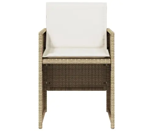 Sodo Kėdės Su Pagalvėlėmis, 4Vnt., Smėlio Spalvos, Poliratanas