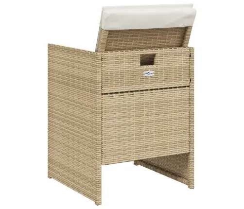 Sodo Kėdės Su Pagalvėlėmis, 4Vnt., Smėlio Spalvos, Poliratanas