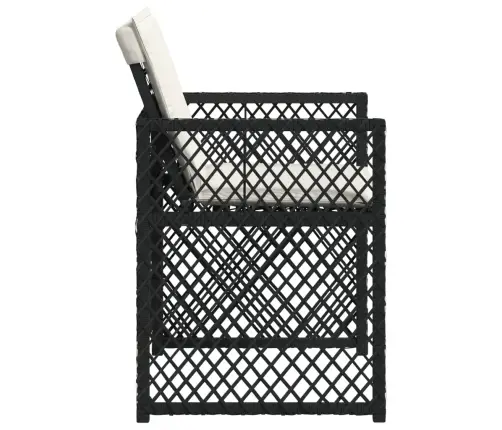 Dārza Krēsli, 4 Gab., Ar Matračiem, Pe Rotangpalma, Melni Vidaxl