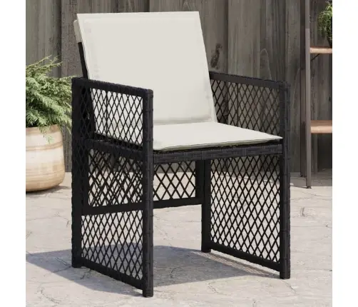 Dārza Krēsli, 4 Gab., Ar Matračiem, Pe Rotangpalma, Melni Vidaxl