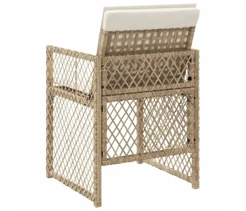 Dārza Krēsli Ar Matračiem, 4 Gab., Bēša Pe Rotangpalma Vidaxl