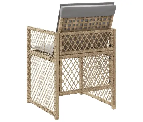 Sodo Kėdės Su Pagalvėlėmis, 4Vnt., Smėlio Mišinys, Poliratanas