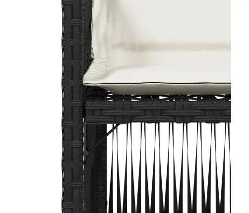 Sodo Kėdės Su Pagalvėlėmis, 4Vnt., Juodos Spalvos, Poliratanas