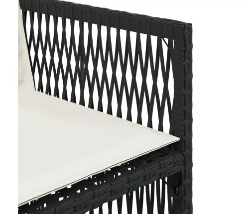 Sodo Kėdės Su Pagalvėlėmis, 4Vnt., Juodos Spalvos, Poliratanas