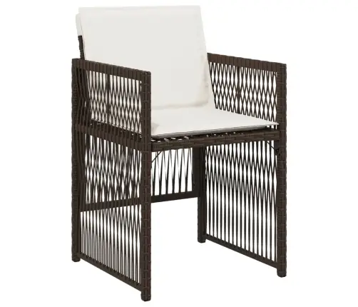 Sodo Kėdės Su Pagalvėlėmis, 4Vnt., Rudos Spalvos, Poliratanas