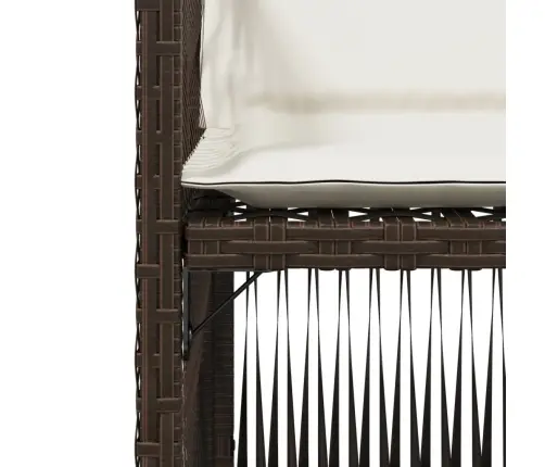 Sodo Kėdės Su Pagalvėlėmis, 4Vnt., Rudos Spalvos, Poliratanas