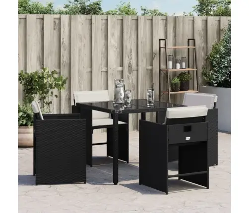 Dārza Krēsli, 4 Gab., Ar Matračiem, Pe Rotangpalma, Melni Vidaxl