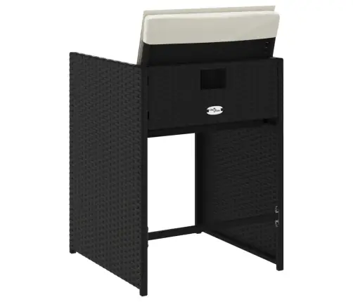 Dārza Krēsli, 4 Gab., Ar Matračiem, Pe Rotangpalma, Melni Vidaxl