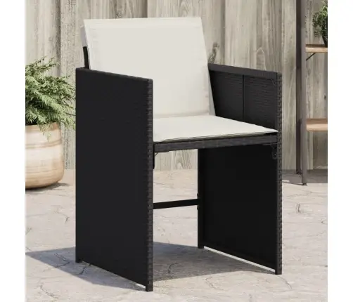 Dārza Krēsli, 4 Gab., Ar Matračiem, Pe Rotangpalma, Melni Vidaxl