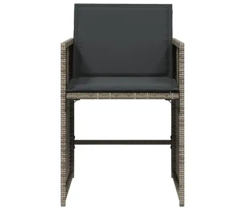 Sodo Kėdės Su Pagalvėlėmis, 4Vnt., Pilkos Spalvos, Poliratanas