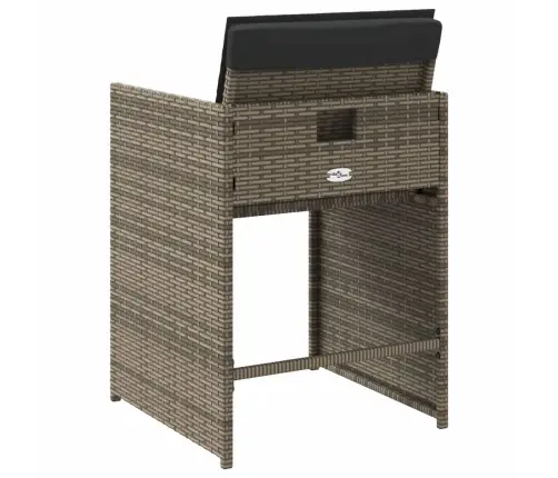 Sodo Kėdės Su Pagalvėlėmis, 4Vnt., Pilkos Spalvos, Poliratanas