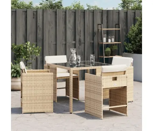 Dārza Krēsli Ar Matračiem, 4 Gab., Bēša Pe Rotangpalma Vidaxl