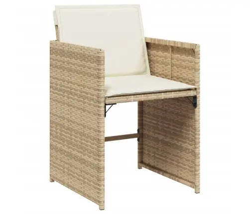 Dārza Krēsli Ar Matračiem, 4 Gab., Bēša Pe Rotangpalma Vidaxl