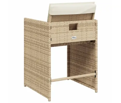 Dārza Krēsli Ar Matračiem, 4 Gab., Bēša Pe Rotangpalma Vidaxl