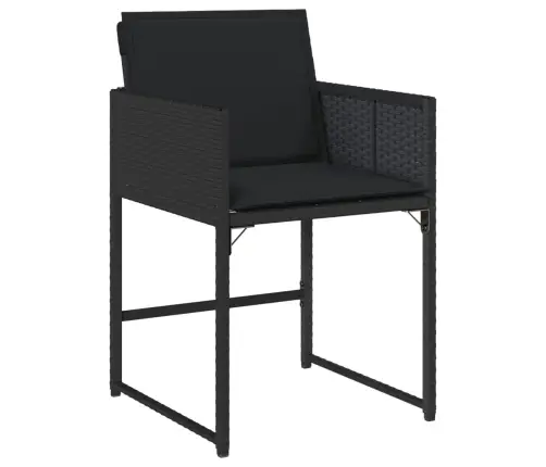 Dārza Krēsli, 4 Gab., Ar Matračiem, Pe Rotangpalma, Melni Vidaxl