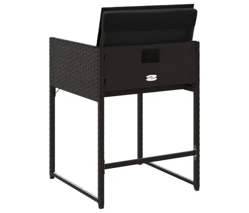 Dārza Krēsli, 4 Gab., Ar Matračiem, Pe Rotangpalma, Melni Vidaxl