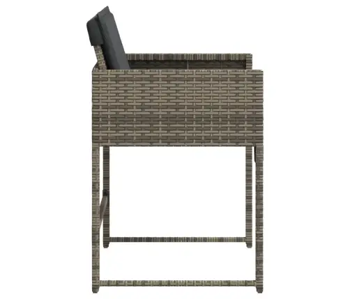 Dārza Krēsli Ar Matračiem, 4 Gab., Pelēka Pe Rotangpalma Vidaxl