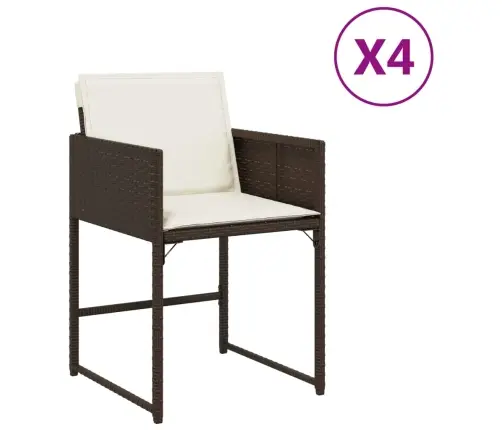 Dārza Krēsli, 4 Gab., Ar Matračiem, Pe Rotangpalma, Brūni Vidaxl