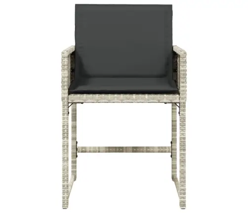 Dārza Krēsli Ar Matračiem, 4 Gab., Gaiši Pelēka Pe Rotangpalma Vidaxl