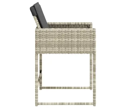 Dārza Krēsli Ar Matračiem, 4 Gab., Gaiši Pelēka Pe Rotangpalma Vidaxl