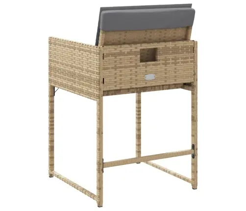 Dārza Krēsli Ar Matračiem, 4 Gab., Bēša Polietilēna Rotangpalma Vidaxl