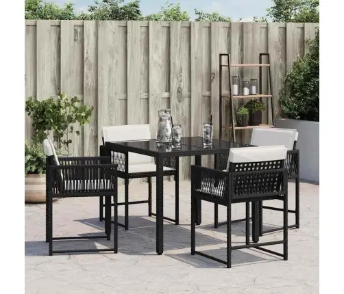 Dārza Krēsli, 4 Gab., Ar Matračiem, Pe Rotangpalma, Melni Vidaxl Dārza Krēsli, 4 Gab., Ar Matračiem, Pe Rotangpalma, Melni Vidaxl