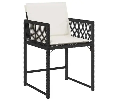 Dārza Krēsli, 4 Gab., Ar Matračiem, Pe Rotangpalma, Melni Vidaxl Dārza Krēsli, 4 Gab., Ar Matračiem, Pe Rotangpalma, Melni Vidaxl