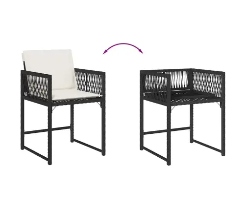 Dārza Krēsli, 4 Gab., Ar Matračiem, Pe Rotangpalma, Melni Vidaxl Dārza Krēsli, 4 Gab., Ar Matračiem, Pe Rotangpalma, Melni Vidaxl